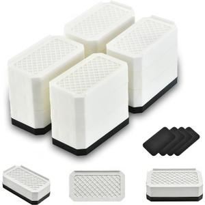 EclatBain Rectangle Bed Risers Furniture Risers Heavy-Duty Rectangular Adjustable Block Lift to 3 inches and 4.3 inches Desk, Sofa, Chair Legs, Support up to 4000 pounds WH-3