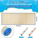 Qunclay 2 Packs Straw Beach Mat Waterproof Non Slip Straw Mat Foldable Lightweight Picnic Mat with Trim for Camping Sunbathing Picnic Floor Yoga, 70 x 24 Inch