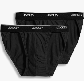 Jockey Men's Underwear Men's Elance String Bikini -Pack of 2, Black, Small