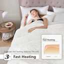 Wapaneus Heated Blanket Electric Twin Size 62"x84" with 10 Heating Levels 12 Timer Settings 8 Hours Auto-Shut Off,Flannel Fast-Heating Electric Blanket,ETL Listed Machine Washable,Ivory