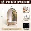 ANDY STAR 24x32’’ Gold Arched Mirror, Brass Bathroom Mirror Arched Top Rounded Corner Seamless Tube Metal Framed, 1’’ SUS304-Anti-Rust, Wall Mounted Vertical for Bathroom, Entryway, Over Sinks