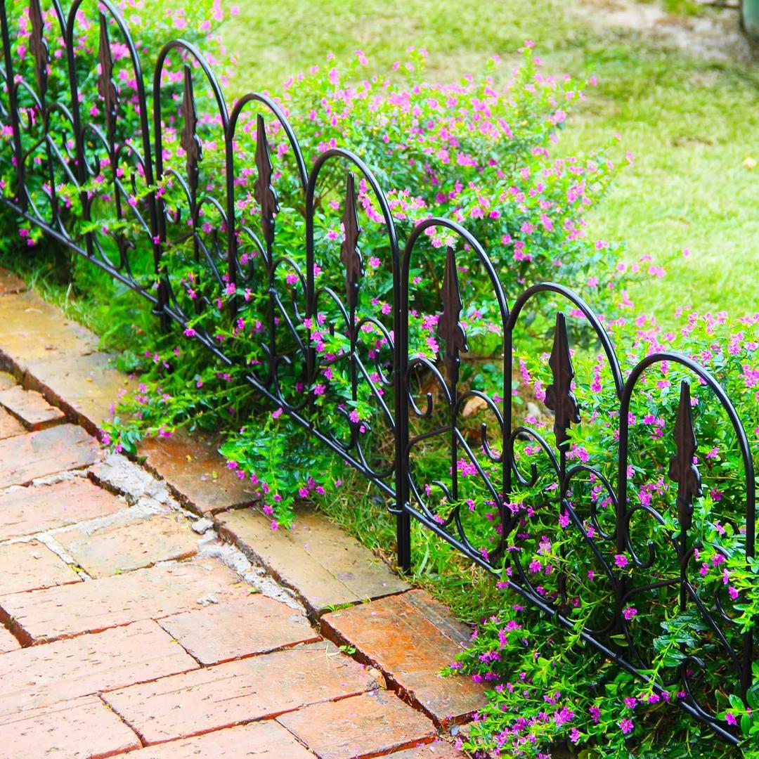 5Pack Decorative Garden Fence Metal Fence Border 18" H x 20" W Fence Panels No Dig Fence Landscape Fencing for Flower Bed Yard Dogs Animal Barrier