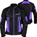 J.A.G. Adventure Motorcycle Jacket for Women | CE Armored All Season Lightweight Riding Dual Sport Jacket with Cordura Fabric (Black, L)