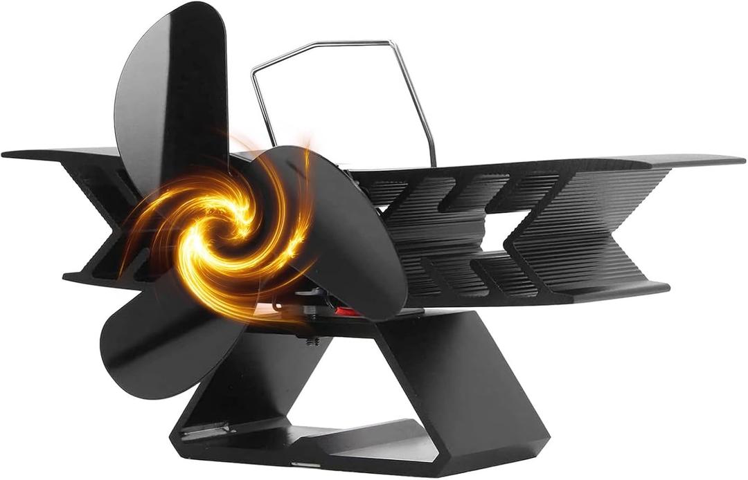 3-Blade Heat Powered Wood Stove Fan, Non-Electric Thermal Fireplace Fan, for Wood Burning Fireplaces Pellet Stoves, Indoor Use for Living Room Bedroom