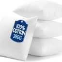 MIULEE 16x16 Pillow Inserts with Cotton Cover,Set of 4 100% Virgin Microfiber Throw Pillows for Couch Sofa and Bed