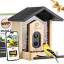 TT Nature Bird Feeder with Camera, Upgraded 1.5L Smart Birdhouse Al Identify for 10000 Plus Species, Auto Capture & Real-time Notifications, Ideal Gift for Bird Lovers (Iron Roof)