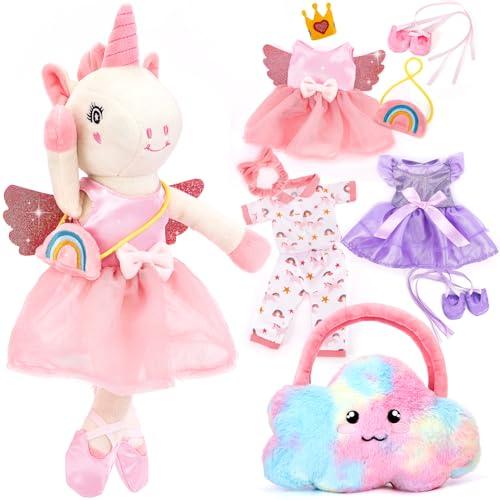 Unicorns Toys for Girls Age 4-6 Ballerina Doll Stuffed Animal Girl Toys Age 4-5 Ballet Dress up Doll with Plush Bag 4 Year Old Girl Birthday Gifts 5 Year Old Girls Dance Recital Gifts, Graduation Gift