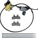HOLATO Front Hydraulic Disc Brake Master Cylinder Caliper Assembly with Pads for 50cc 70cc 90cc 110cc 125cc SSR125 SSR110 TAOTAO DB10 DB14 Apollo Dirt Pit Bike ATV Parts Heavy duty