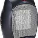 Amazon Basics Ceramic Space Heater, Portable Indoor Heating Solution, With Overheat and Tip-Over Protection, Thermostat, Non-Oscillating, 1500W, 7.52"D x 6.34"W x 9.45"H, Black