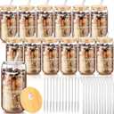 12 Pcs Christian Gifts for Women Christian God Says You Are Glass Tumblers Set 16oz Iced Coffee Cups with Lids Glass Straws Scripture Bible Verse Cups Gifts for Women