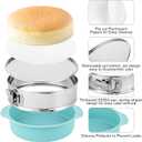 9 Inch Cheesecake Pan, Leakproof 304 Stainless Steel Springform Pan with Silicone Protector for Water Bath Baking, Removable Bottom, 50 Pcs Parchment Paper, Dishwasher Safe