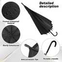 Reginary 30 Pieces Wedding Umbrellas Bulk Auto Open Stick Umbrellas with White European J Hook Handle Windproof Large Canopy Umbrella for Outdoor Wedding Bride Groom Photography Golf