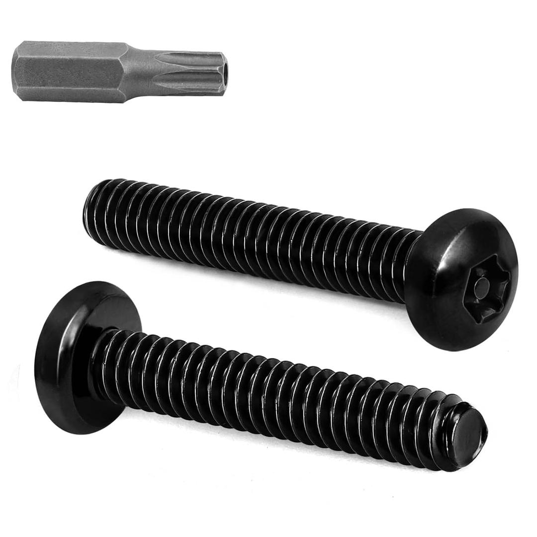 2 x M8 x 25mm Button Head Torx Drive Machine Screws, Security Screws Anti Theft Tamper Proof, 304 Stainless Steel 18-8, Black Finish, 10 PCS