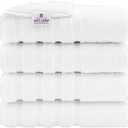 American Soft Linen Luxury 4 Piece Bath Towel Set, 600 GSM 100% Cotton Turkish Bath Towels for Bathroom, 27x54 in Extra Large Bathroom Shower Towels, White