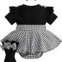 Giraropa Newborn Baby Girl Clothes Smocked Bubble Romper Dress + Socks + Headband Cute Spring Summer Baby Girl Clothes