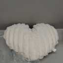 Nmkopzy 16 Inch Heart Pillow Cute Soft Decorative Throw Pillows, Heart Shaped Fluffy Faux Fur Pillows Cushions for Couch Sofa Bed Bedroom Room Home Decor Aesthetic (2, White, Medium-16 x13)