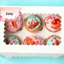 5 x Name Stickers for Gift Wrapping,3 x 2 Inches Self Adhesive Valentine's Tags Stickers to from Lable Tags Personalized Name Tags for Bouquet Gift Box and Envelopes Happy Mother's Day,180 Pcs