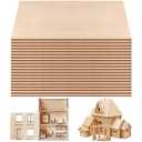 Fabbay 20 Pieces Basswood Sheets Thin Wood Sheets Craft Wood Board Unfinished Plywood for Craft DIY Wooden Plate Model Wooden House Aircraft Ship Boat School (Rectangle Style,12 x 20 x 1/8 Inches)