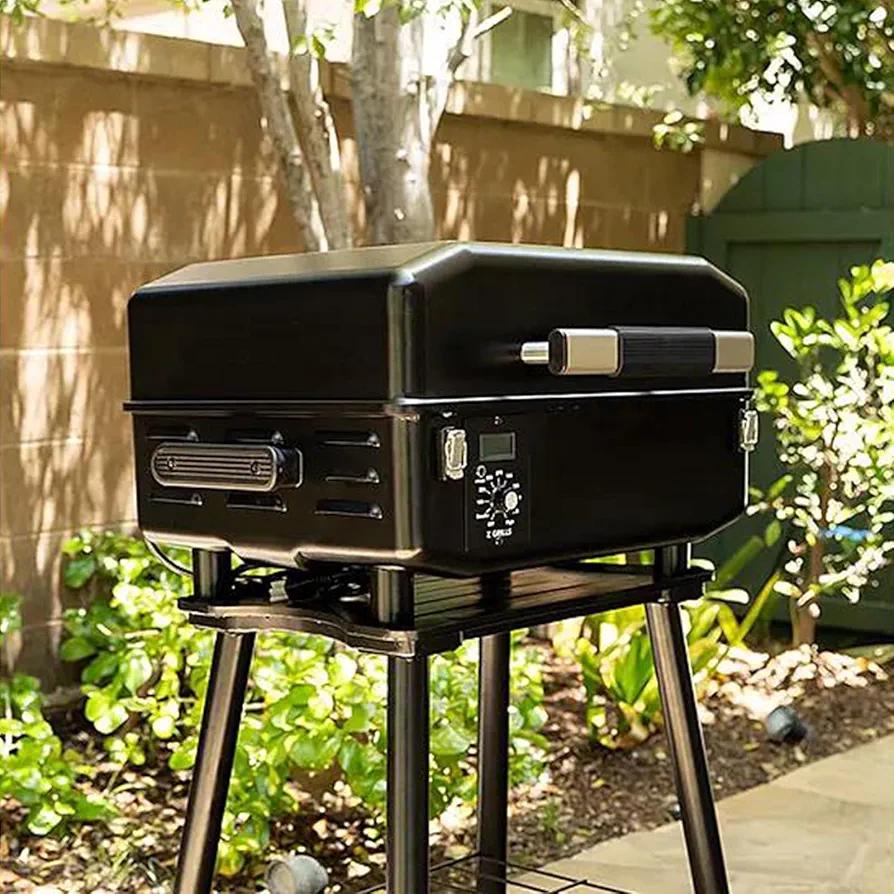 Z Grills Portable Pellet Grill with Leg Stand - Black