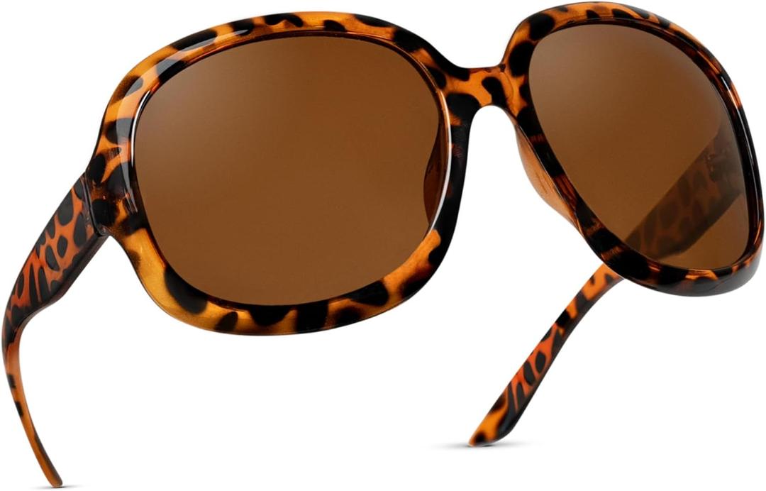 miyya Bug Eye Oversized Polarized Sunglasses Womens, Trendy Retro Sun Glasses for Women 2025, Oversized UV Protection Shades (Tortoise/Brown)