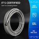 8FT Refrigerator Water Line Premium Stainless Steel Braided Ice Maker Water Hose with 1/4" Fittings for Refrigerator Ice Maker