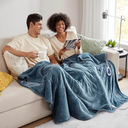 Beautyrest Heated Blanket, Electric Throw Blanket, Soft, Warm, Reversible Plush - Sherpa Heating Blanket Throw, 3 Heat Settings, 2 hr Auto Shut Off, Machine Washable, Oversized 60 in x 70 in, Blue