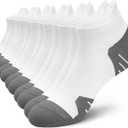 PAPLUS 6 Pairs Ankle Compression Socks for Women, Cushioned Running Socks with Arch Support, Low Cut, Targeted Compression (Large-X-Large)