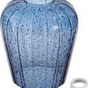 Viinew Dark Blue Seeded Glass Pendant Lamp Shade 5.4" Art Glass Chandeliers Cover Mini Tulip Flower Shape Light Shade Replacement Shade Only Light Fixtures for Kitchen Island Pendant Light 1-Pack