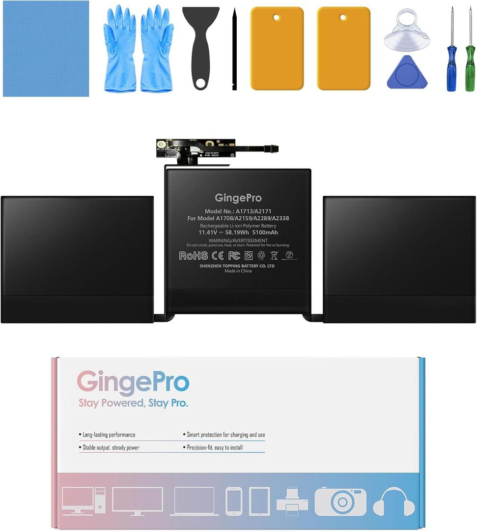 Battery Replacement for MacBook Pro A2338 13-inch (2020,2022) A1713/A2171 Battery