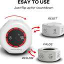 Flip Cube Pomodoro Timer - Rechargeable Visual Countdown & Count Up Stopwatch, 7 Preset Intervals, 3 Alarm Modes, Productivity Tool for ADHD, Kids, Study, Work & Kitchen (White)