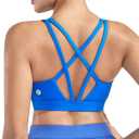 RUNNING GIRL Sports Bras for Women High Support, Molded Cup High Impact Sports Bras with Sewn in Pads Workout Yoga Bra (Medium, Sparkle Blue)