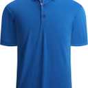 Alex Vando Mens Polo Shirts Short Sleeve Regular Fit Fashion Designed Shirt (Large, Royal)