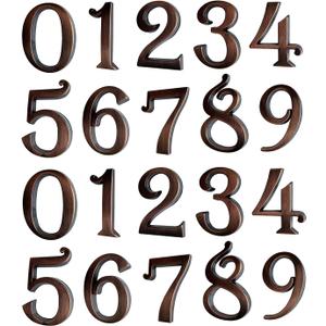 Self Adhesive Mailbox Numbers, 3D Door Address Number Stickers for Aprtment Office Home Room or Outside Business Decorative Project (Copper, 2" - Set of 20)