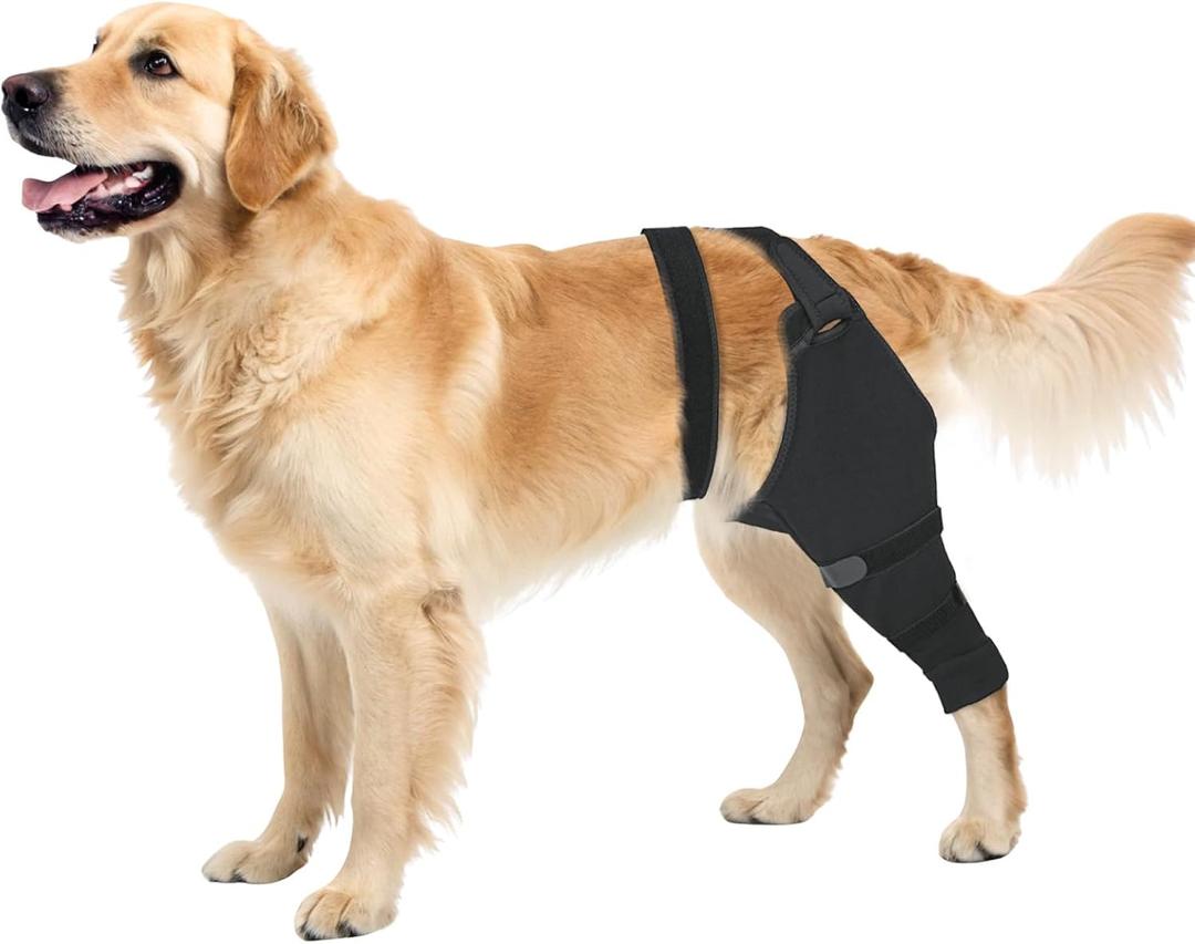 Dog Rear Leg Sleeve to Prevent Licking - Single Recovery Sleeve for Back Hind Leg, Wound Recovery After Surgery for Torn ACL/CCL TPLO Surgery (Right-XS, Grey)