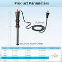 HiTauing Aquarium Heater 25W/50W/100W/200W/300W, Adjustable Knob Fish Tank Heater with Digital Thermometer, Submersible Betta/Turtle Tank Heater for Freshwater and Saltwater Tanks