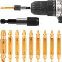 Damaged Screw Extractor Set, Gifts for Men, CLEVEROOL 10 PCS HSS 6542 Screw Extractor Remover Kit for Easy Removal of Stripped, Rusty, Broken Hardware (Gold)