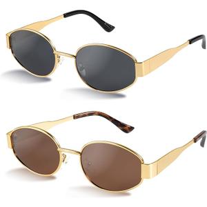 livho 2025 Trendy Oval Sunglasses - Stylish Polarized Shades for Everyday - Retro Metal Frames