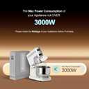 3000W Step Up Transformer 110v to 220v Converter, Heavy Duty Voltage Converter 110v-120v to 220v-240v with Dual Outlets, Overload Protection & Ultra-Quiet for Home Appliances, Light Grey