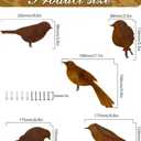 5PCS Rusty Metal Birds Decoration Bird Silhouette Statues Rusty Metal Yard Art Rustic Garden Outdoor Decor A