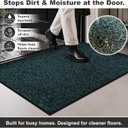 Super Absorbent Front Door Mat, 72" x 48", Non-Slip Washable Indoor Doormats, Low Profile Entryway Rug Outdoor, Dirt Resistant Welcome Mats for Front and Back Door Entrance, Blue