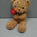 Civaner Bear Stuffed Animal Gift with Rose Funny Cute Bear Stuffed Animal Plush Gift for Mother Day Mom Birthday Wedding Christmas, 11.8 Inches(Beige)