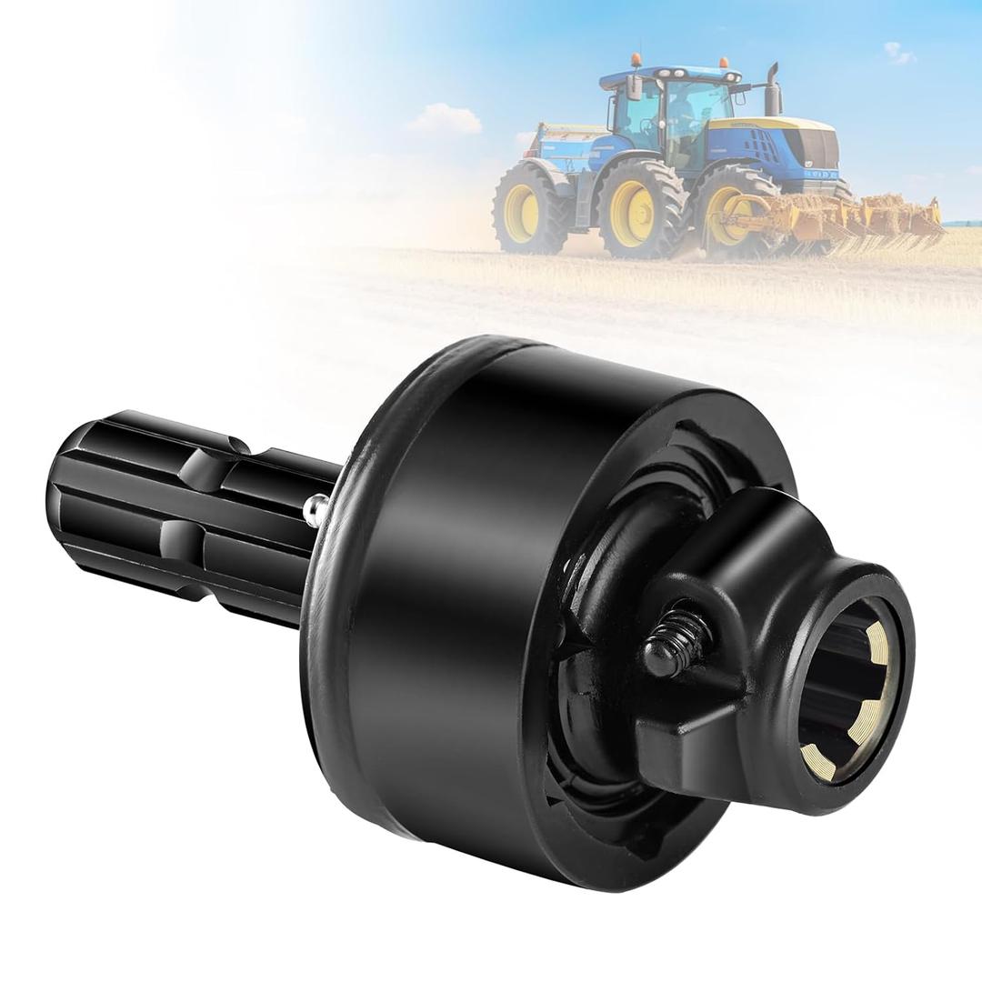 New Heavy Duty PTO Over Running Clutch Coupler,Tractor PTO Quick Release Overrun Clutch, Female 1-3/8" & 6 Spline, Male 1-3/8" & 6 Spline (Black)