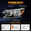 Headlight Assembly for 2012 2013 2014 Hon-da CR-V, OE-Style CR-V Halogen Head lamp with Clear Lens Black Housing Amber Reflector, Left Driver & Right Passenger Side, 1 Pair