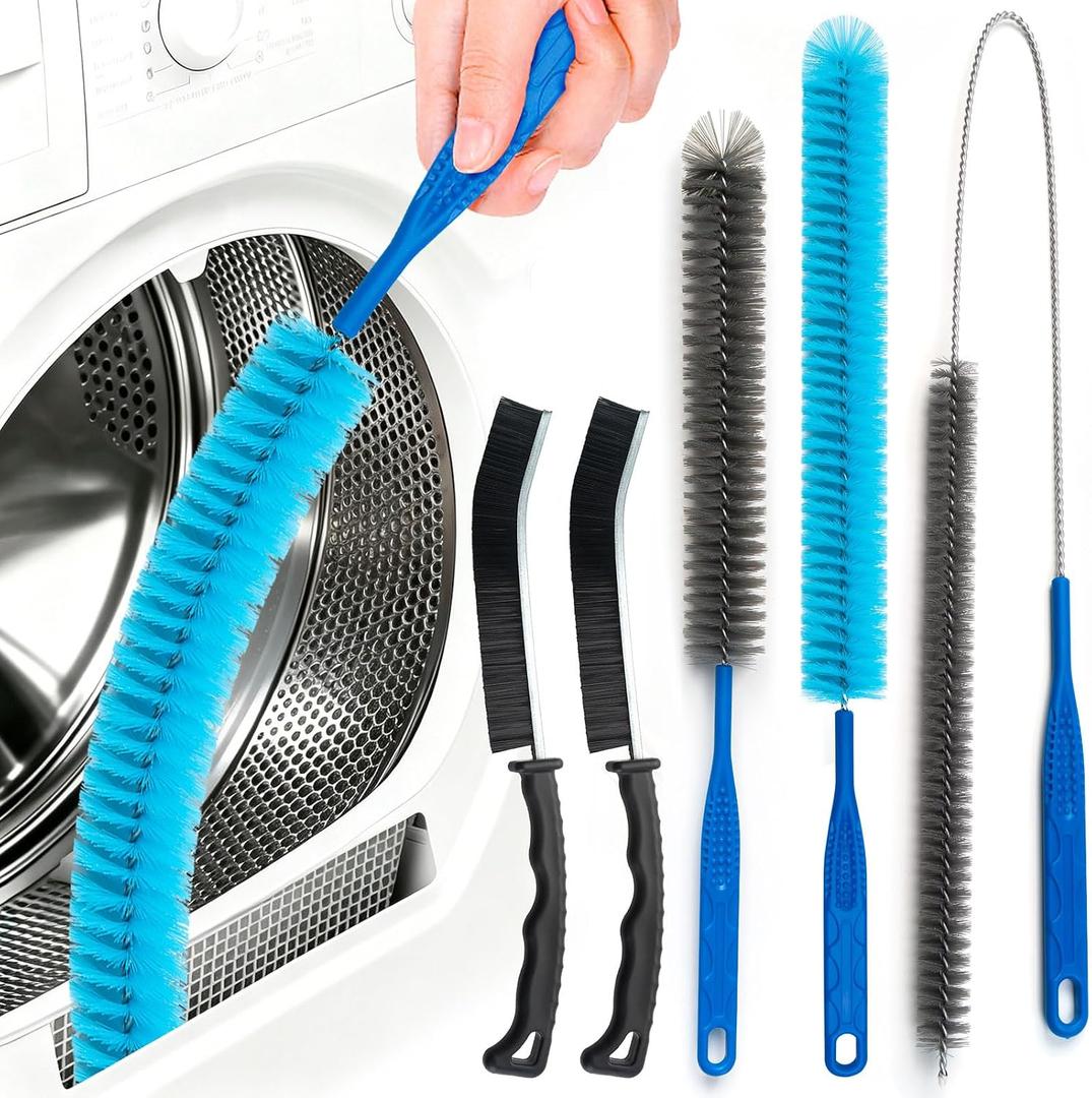 Dryer Vent Cleaner Kit - Long Dryer Vent Cleaning Brush, Dryer Lint Cleaner Remover Refrigerator Long Coil Cleaning Kit - Appliance Brush - AC Cleaning Brush Set for Household Tools
