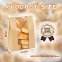 1000 Packs Paper Bread Bags for Homemade, Sourdough Bread Bags with Clear Window Includes Label Seal 1000 Pcs Stickers, Bakery Packaging Storage for Cookies Snack (13.7x8.2x3.5 inch)