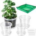 12PCS 5.75/7/8/10 in Clear Nursery Pots with Drainage Plant Pots, 5.75 7 8 9.58 inch