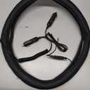 Heated Steering Wheel Cover  WARMITORY PU Leather 12V Quick Heating Car Hand Warmer, Anti-Slip, Universal 14.515.5" Fit for Car, Truck, SUV Steering Wheels (Black)