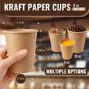 Biotakeware 500 Pack 8 oz Disposable Paper Cups, Brown Coffee Cups Unbleached Kraft Paper, Sturdy Leak Resistant Hot/Cold Disposable Cups for Party Home Office