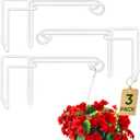 Vinyl Fence Plant Hooks for Hanging, 5  10 Inches Heavy Duty Plant Hanger, White Powder Coated Steel Fence Hangers for Hanging Plants, Baskets, Bird Feeders, Lights, Wind Chimes 3 Pack