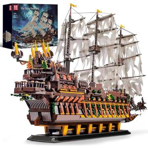 Mould King Large Pirates Ship Model Building Blocks Kits, MOC Dutchman Building Block Pirate Ship Construction Set to Build, Toys Gift for Kids Age 8+/Adult Collections Enthusiasts (4364+Pieces)